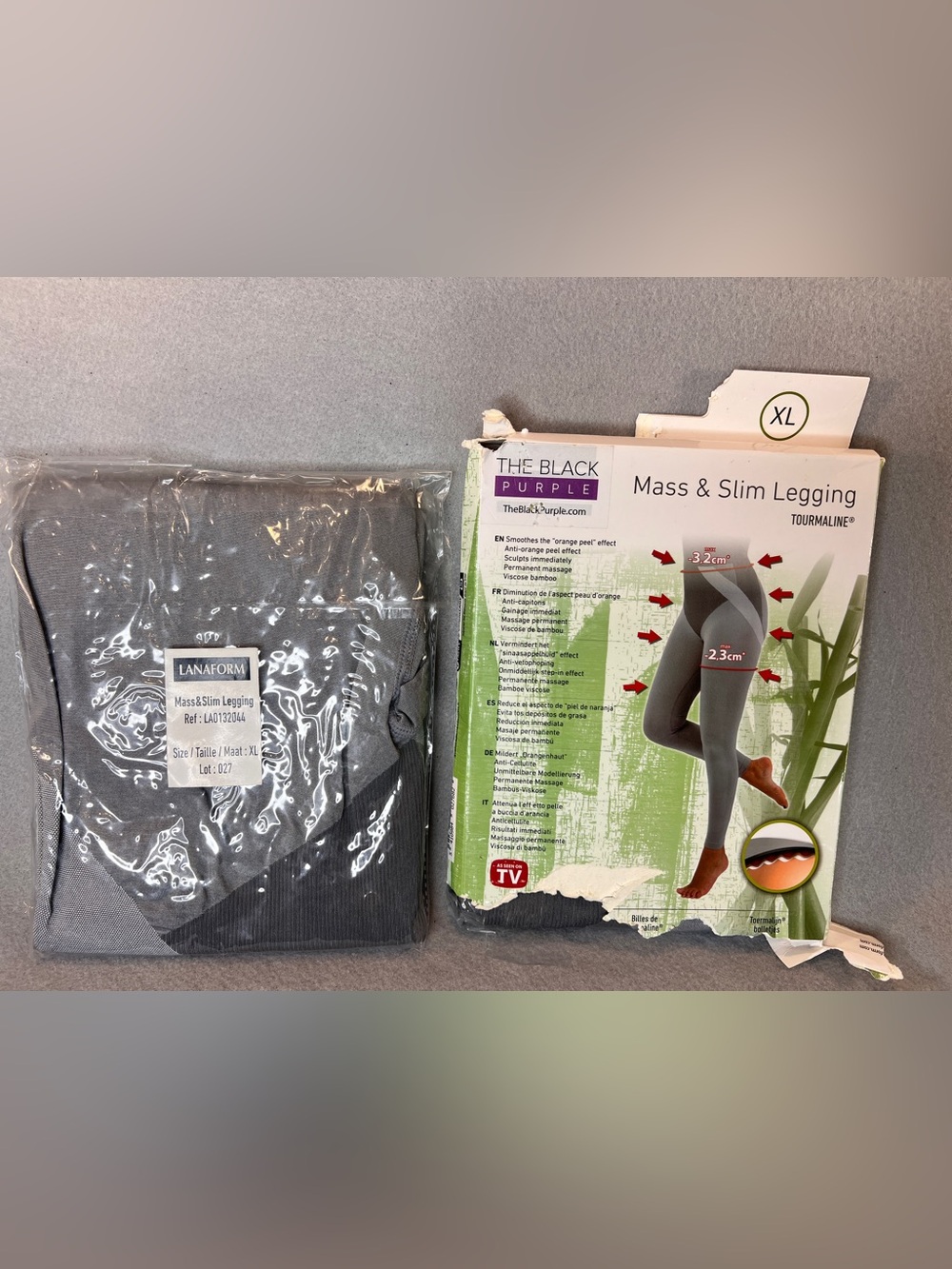 2 The Black Purple Mass & Slim Leggings XL Lanaform Tourmaline Bamboo New